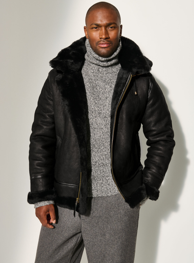 Classic Sheepskin B-3 Bomber Jacket