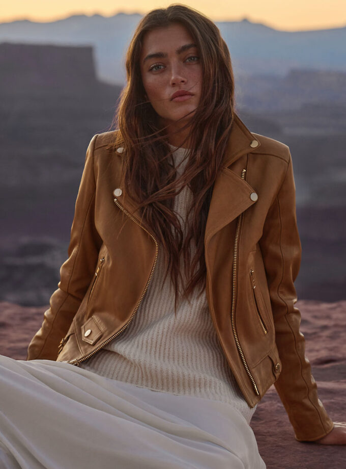 Women Ariel Leather Moto Jacket