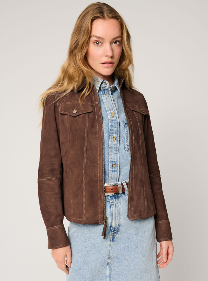 Women Samantha Suede Leather Jacket