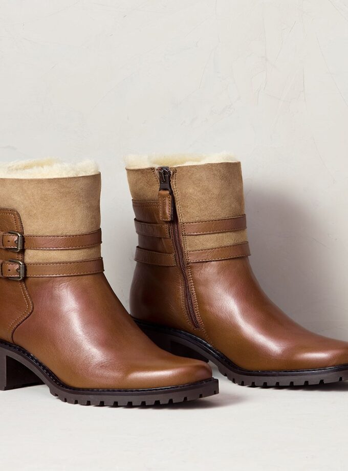 Women's Illana Shearling-Lined Leather Boots