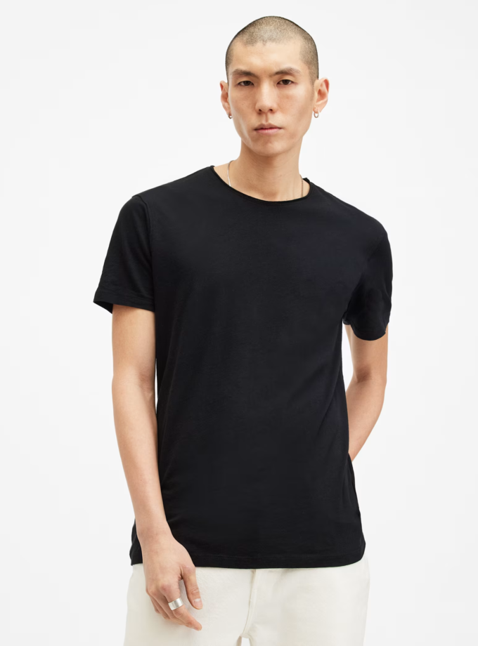 Figure Crew Neck Raw Edge T-Shirt