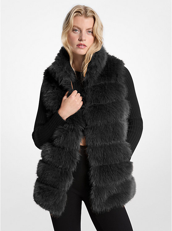 Quilted Faux Fur Vest
