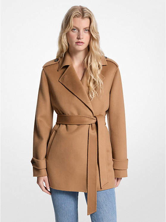 Wool Blend Belted Wrap Coat - Image 3