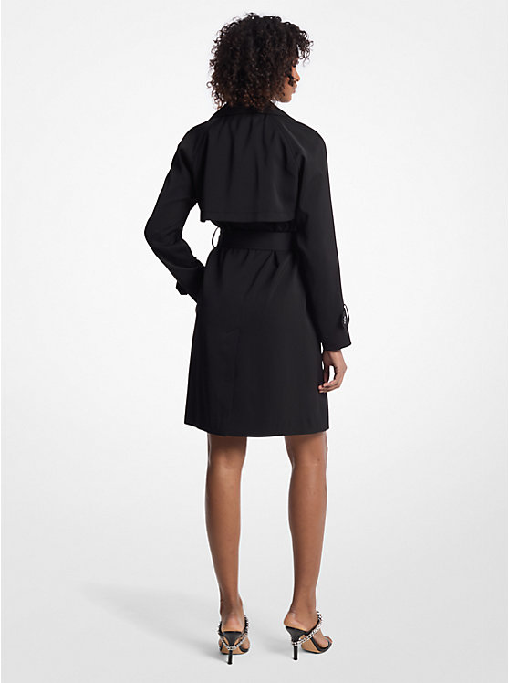 Draped Woven Trench Coat - Image 4